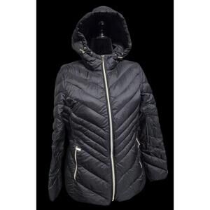 Women's Black "Michael Kors" Lightweight & Packable Down Puffer Jacket Size LG